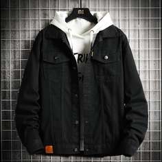 с карманами Мужские джинсовые куртки Shein