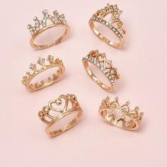 Кольцо со стразами 6шт Shein