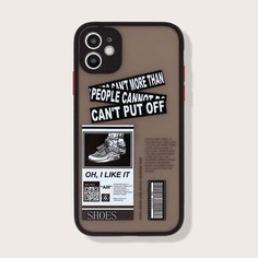 Чехол для iPhone с текстовым принтом 1шт Shein