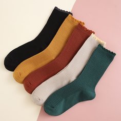 5 пар однотонные носки Shein