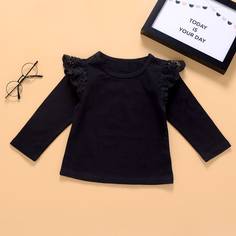 Футболка с кружевной отделкой для девочек Shein