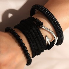 3шт мужской браслет с рыболовным крючком Shein