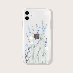 Чехол для iPhone с принтом растений 1шт Shein