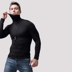 Мужская футболка с высоким воротником Shein