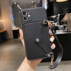 1шт Чехол для телефона с цепочкой и держателем для карт Shein