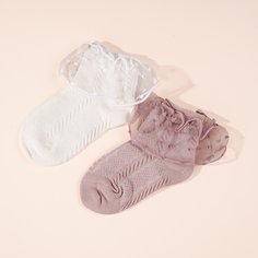 Детские носки с сетчатыми оборками Shein