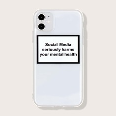 Прозрачный чехол для iPhone с текстовым принтом Shein