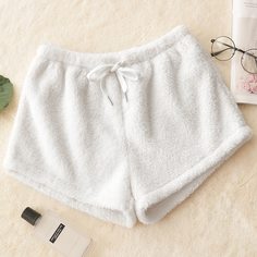 Фланелевые домашние шорты на кулиске Shein