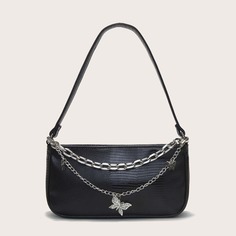 Сумка-багет с цепочкой и бабочкой Shein