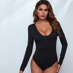 Боди с глубоким воротником Shein