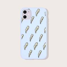 Чехол для iPhone с принтом молнии 1шт Shein