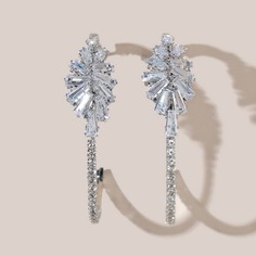 Открытые серьги-кольца со стразами Shein