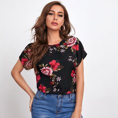 Топ с цветочным принтом Shein