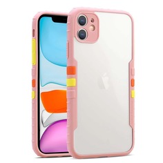 Прозрачный чехол для iPhone с контрастной рамкой Shein