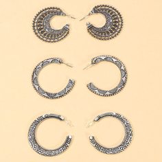 3 пары открытые серьги-кольо в богемском стиле Shein
