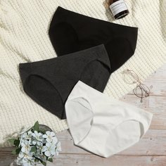 Одноцветный Бесшовные трусы Shein