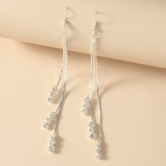 Серьги-подвески с бахромой и стразами Shein