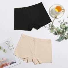 Одноцветный Бесшовные трусы Shein