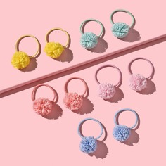 10шт резинка для волос с декором цветка для девочек Shein