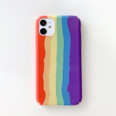 Чехол для iPhone в красочную полоску Shein