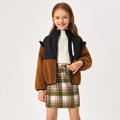 Плюшевая куртка на молнии для девочек Shein