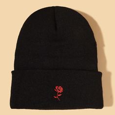 Шапка с вышивкой цветка Shein