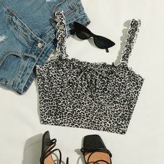 Короткий топ с леопардовым принтом Shein