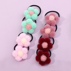 8шт резинка для волос с декором цветка для девочек Shein