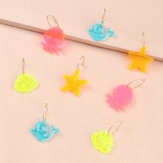 4 пары серьги-подвески с декором ракушки для девочек Shein