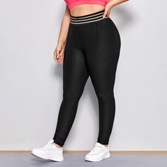 Спортивные леггинсы с полосками размера плюс Shein