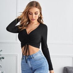 Короткий топ на кулиске Shein