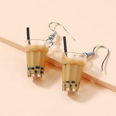 Серьги-подвески для девочек с молочным чаем Shein