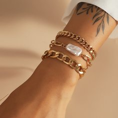 Браслет с искусственным жемчугом 3шт Shein