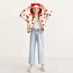 на молнии В горошёк Повседневный Куртки для девочек Shein