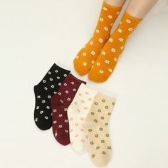 5 пар носки с узором цветка Shein