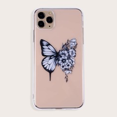 Чехол для iPhone с узором бабочки Shein