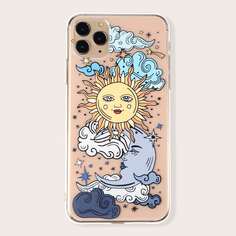Чехол для iPhone с узором солнца Shein
