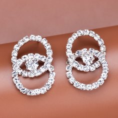 Круглые серьги со стразами Shein