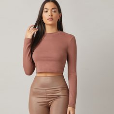Одноцветный Повседневный Футболки Shein