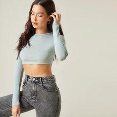 Однотонный короткий топ Shein