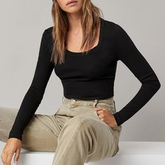 Однотонная короткая футболка Shein