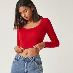 Однотонная короткая футболка Shein