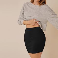 Однотонная облегающая мини юбка Shein
