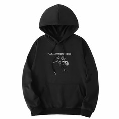 Мужская толстовка с текстовым и цветочным принтом Shein