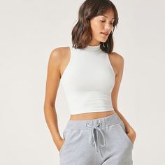 Однотонный короткий топ-халтер Shein