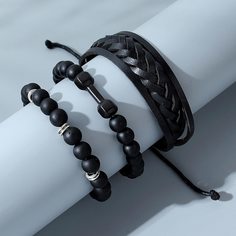 Мужской плетеный браслет 3шт Shein