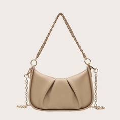 Сумка-багет на цепочке со сборкой Shein