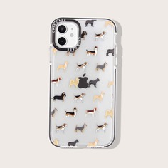 Прозрачный чехол для iPhone с рисунком собаки Shein