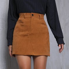 Вельветовая юбка мини Shein
