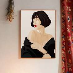 Стенная живопись с графическим принтом без рамки Shein